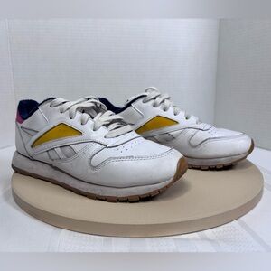 Reebok Classic Nylon Retro Sneakers White Red Yellow Gum Sole